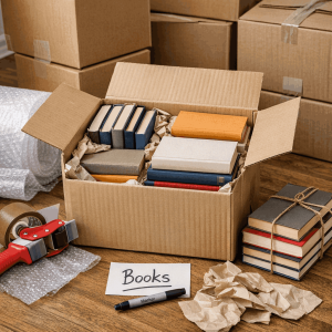 Packing books for a move